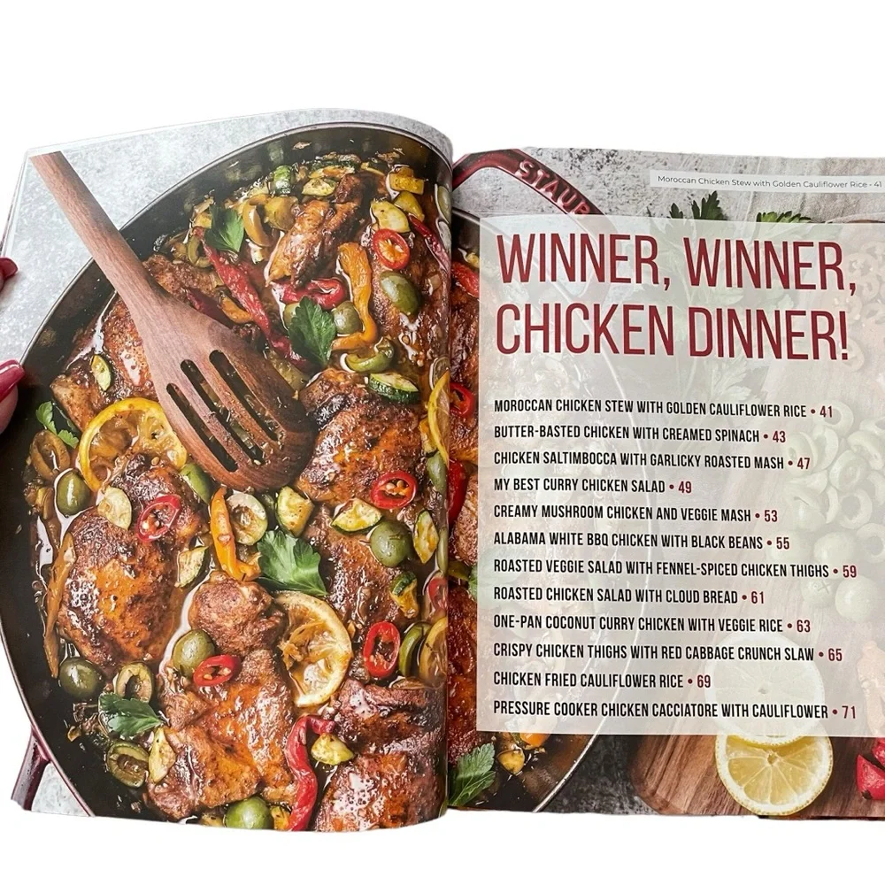 New Flavcity Hardcover Keto Meal Prep Low Carb Cookbook & Five Ingredients